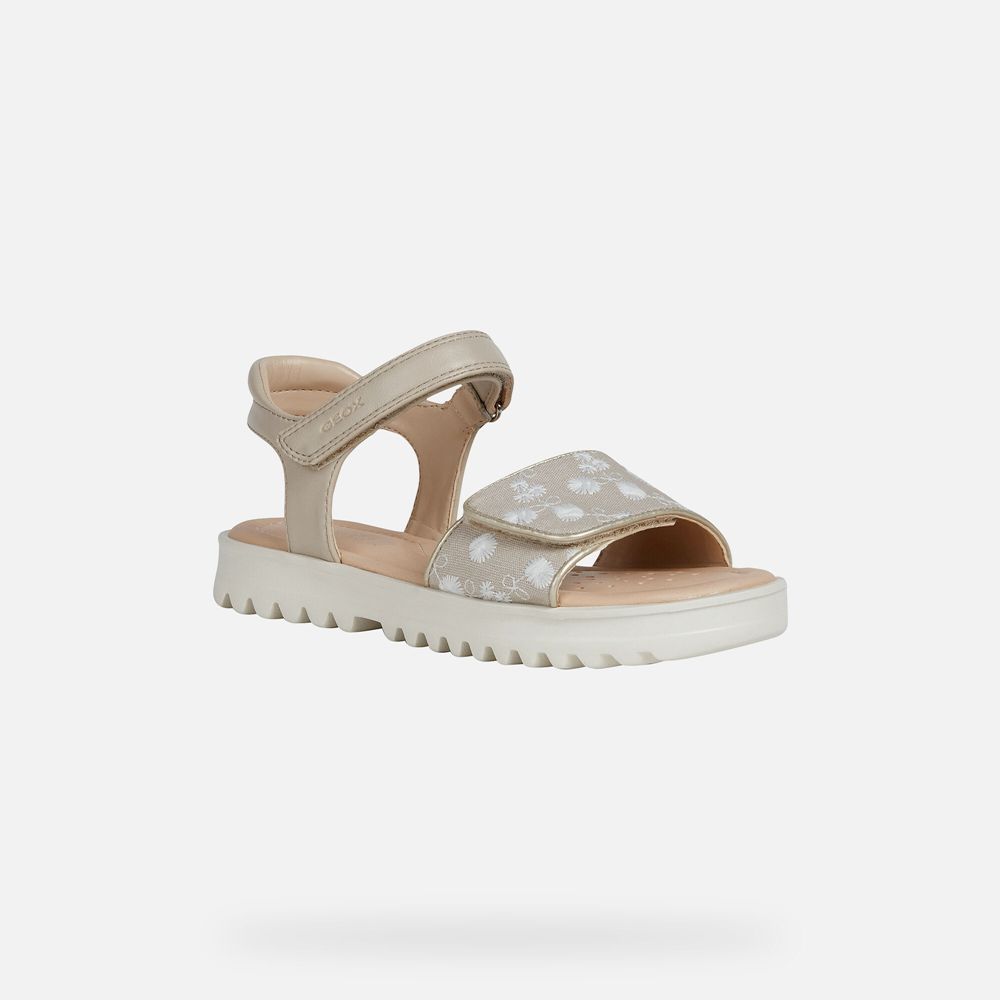 Sandalias Geox Menina Bege - Coralie - QVRGO5378